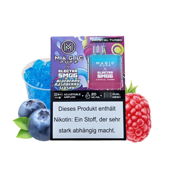 Magic Puff Crystal Turbo x Electro Smog - Blueberry Raspberry Slushy