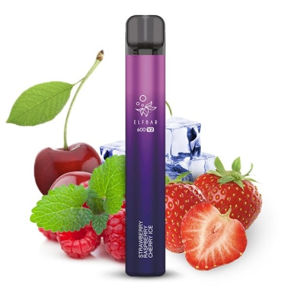 Elf Bar 600 V2 Einweg E-Zigarette - Strawberry Raspberry Cherry Ice