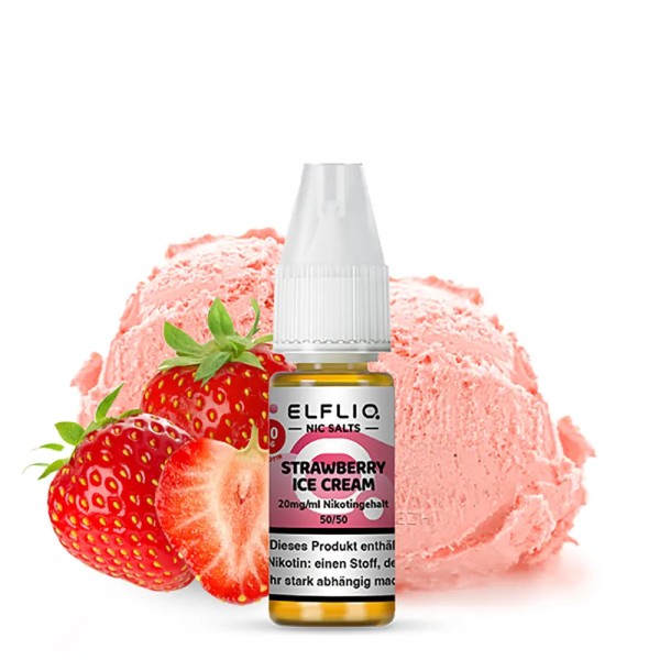 ELFLIQ - Strawberry Ice Cream 10ml Liquid 20 ml/mg Nikotinsalz