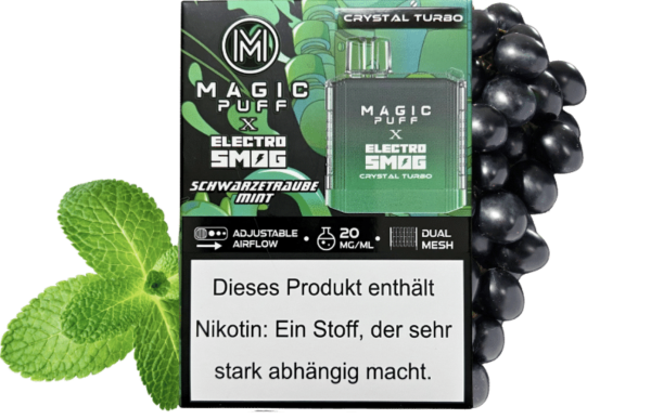 Magic Puff Crystal Turbo - Schwarze Traube Mint