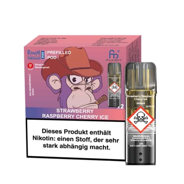 RandM Tornado Pods - Strawberry Raspberry Cherry Ice