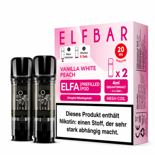 Elf Bar - Elfa Vanilla White Peach Pods